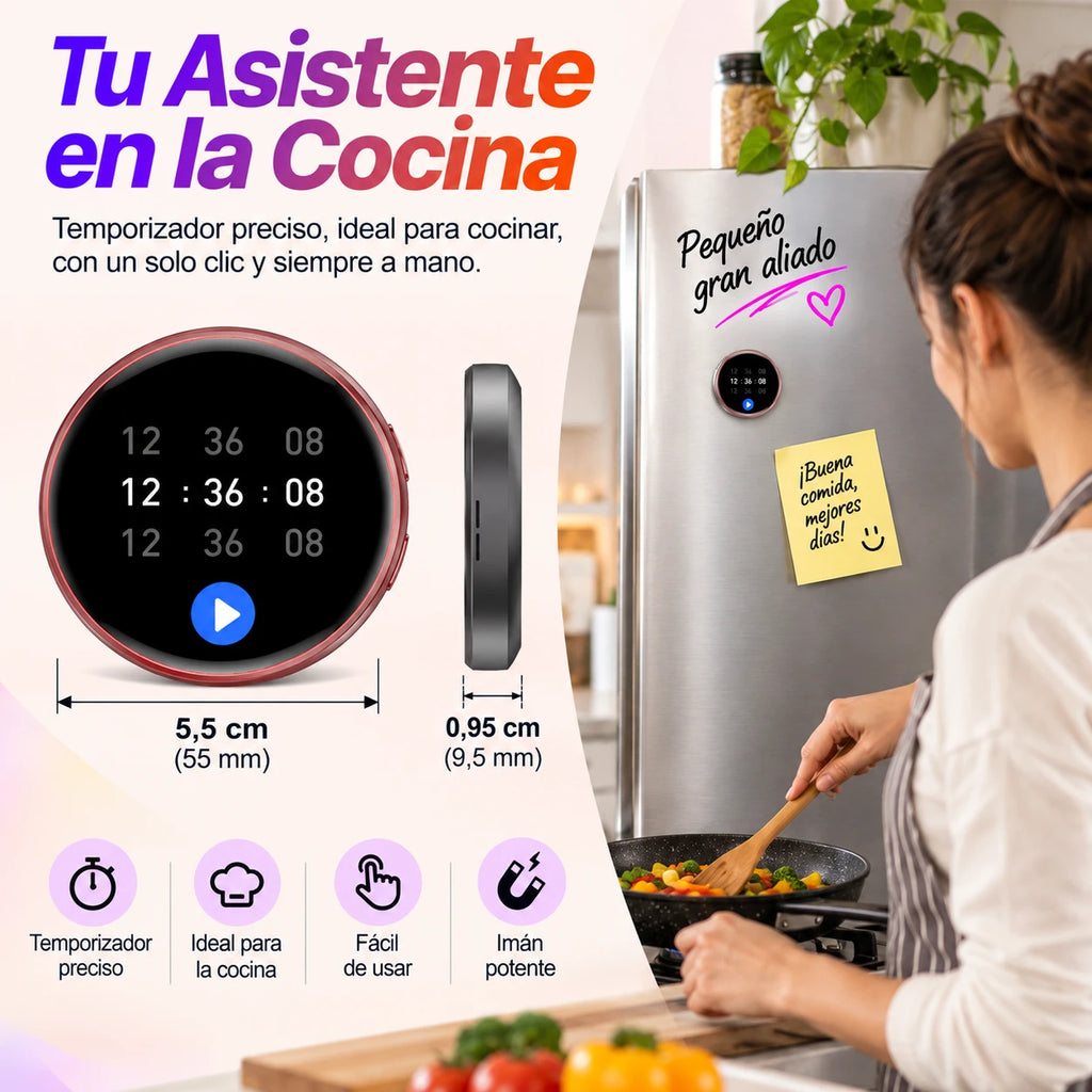 Pin digital como temporizador en la heladera de la cocina